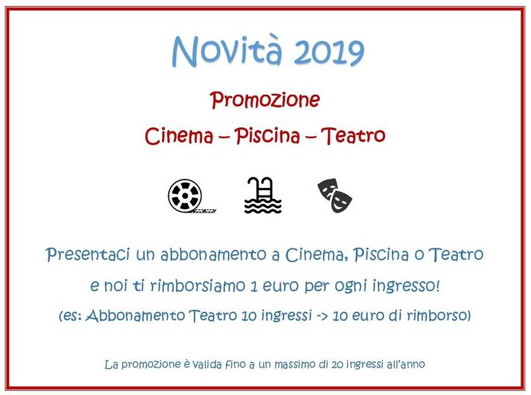 Abbonamenti Piscina - Cinema - Teatro