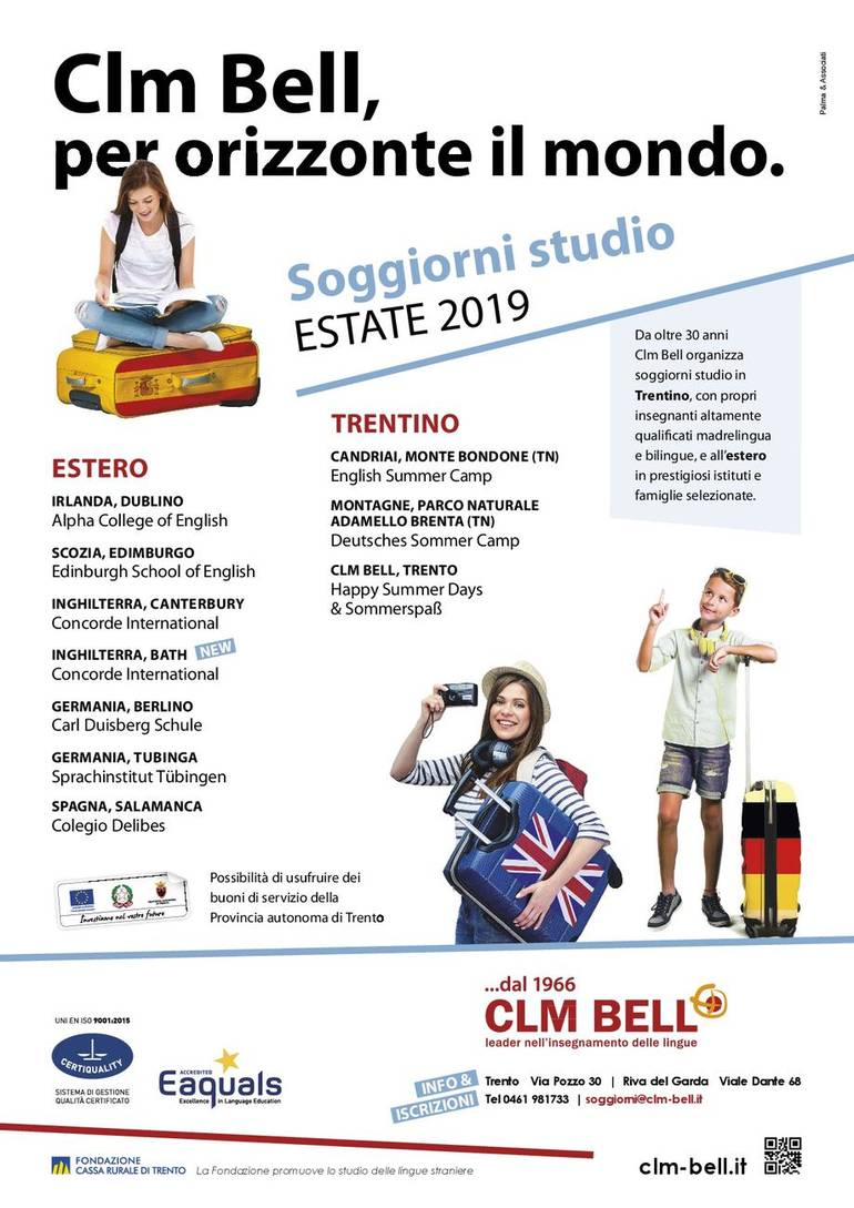 Clm Bell, per orizzonte il mondo - Soggiorni studio estate 2019