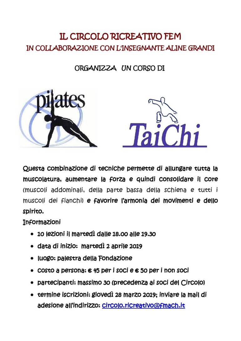Corso di Pilates Aprile 2019