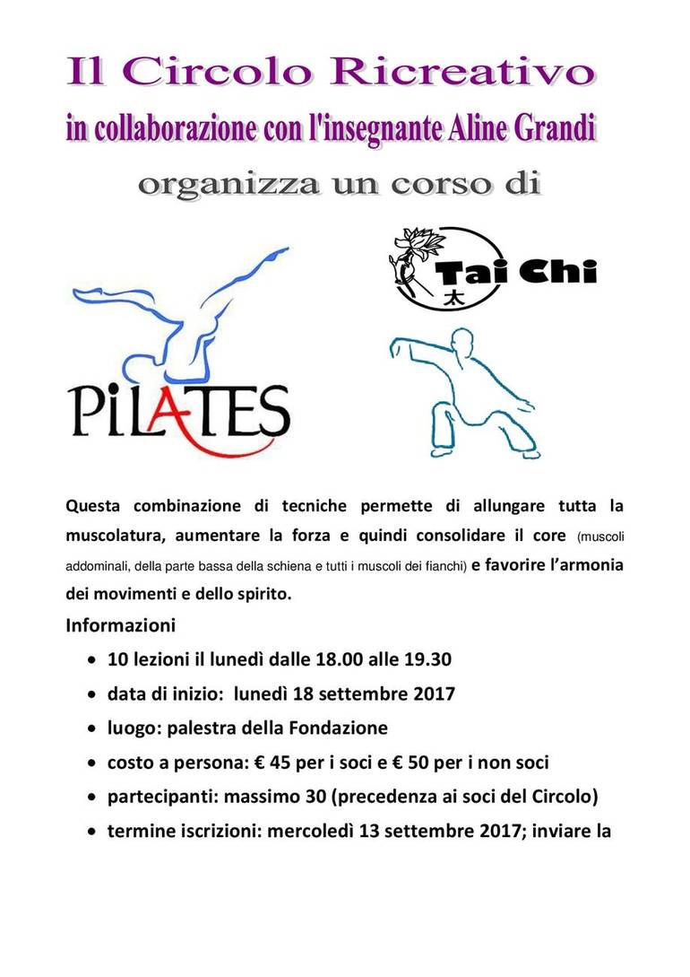 Corso di Pilates - Autunno 2017