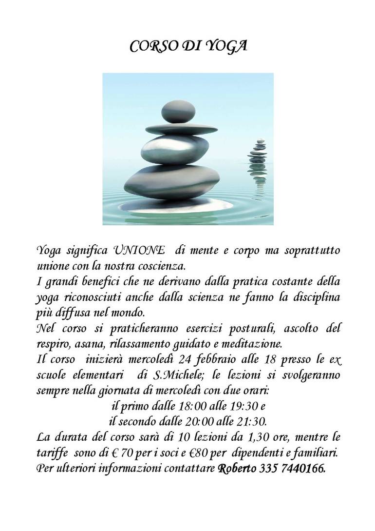 Corso di Yoga - a partire da mercoledì 24 febbraio 2016