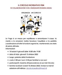 Corso di yoga - autunno 2022