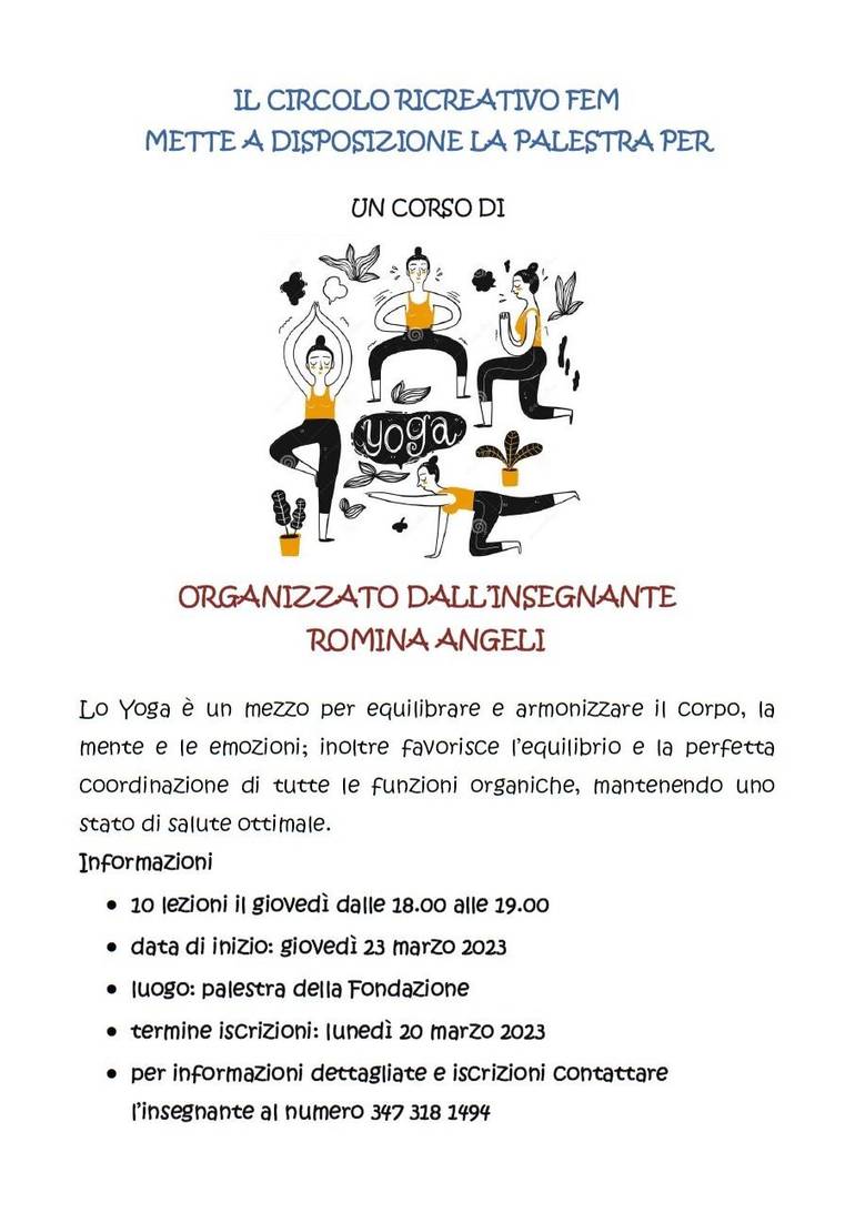 Corso di yoga - marzo 2023