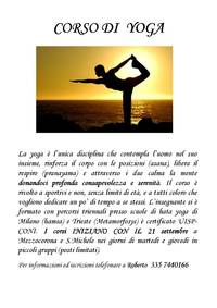 Corso di Yoga (un'edizione anche in pausa pranzo) - a partire dal 21 settembre 2016