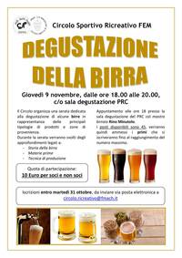Degustazione Birra - Giovedì 9 novembre 2017, ore 18.00