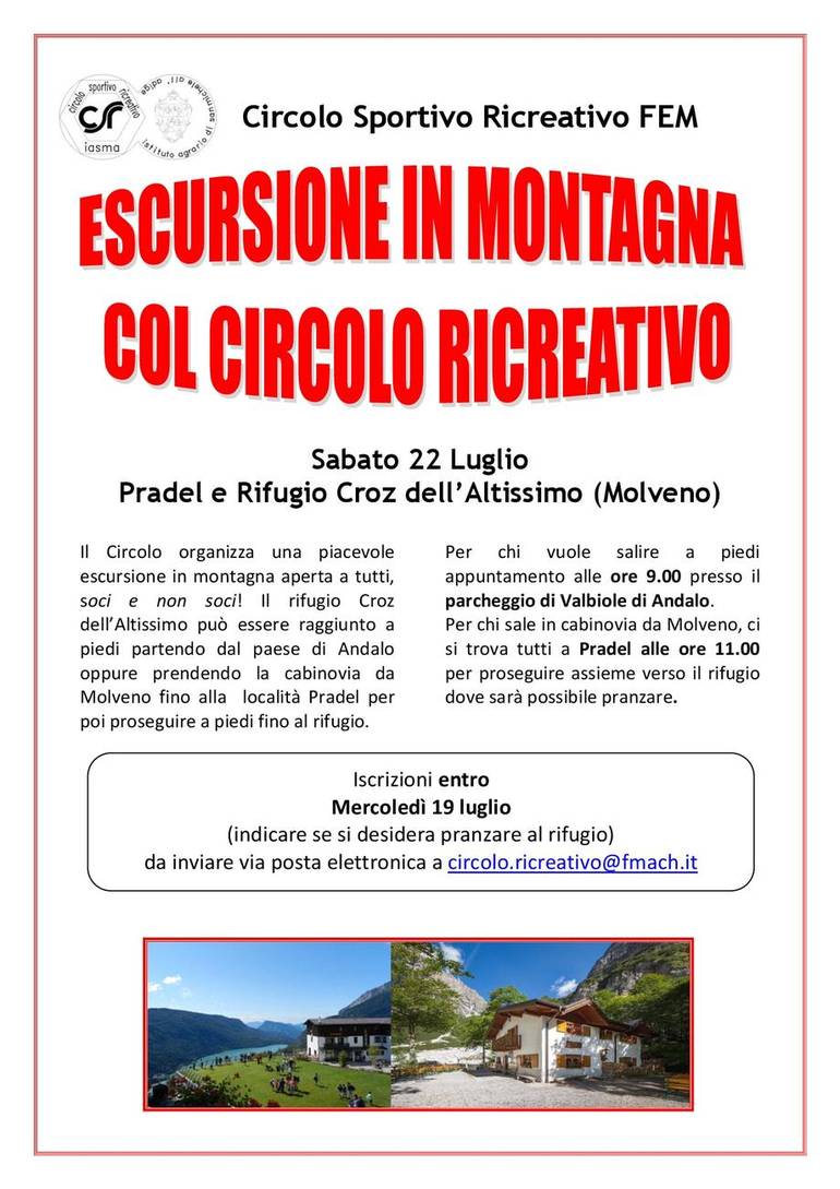 Escursione al rifugio Croz dell'Altissimo