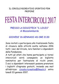 Festa intercircoli presso la discoteca S. Louis a Mezzolombardo - giovedì 26 gennaio 2017