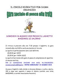 Gara di pesca al laghetto Mazzarol di Salorno - domenica 26 maggio 2019