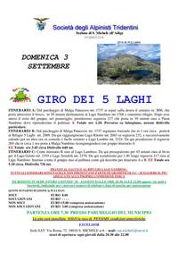 Giro dei 5 Laghi - Domenica 3 settembre