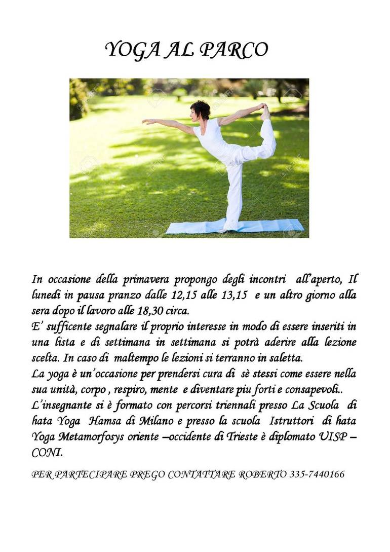 Yoga al parco - a partire dal mese di maggio 2017
