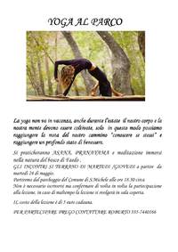 Yoga al parco di Faedo - a partire dal 24 maggio 2016